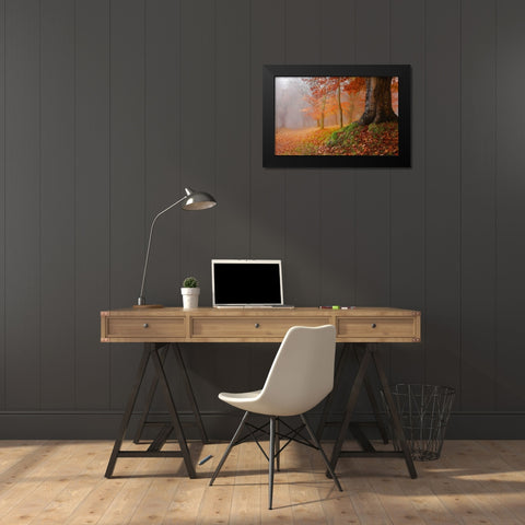 Millennial tree 823 Black Modern Wood Framed Art Print by Palacios, J.A.