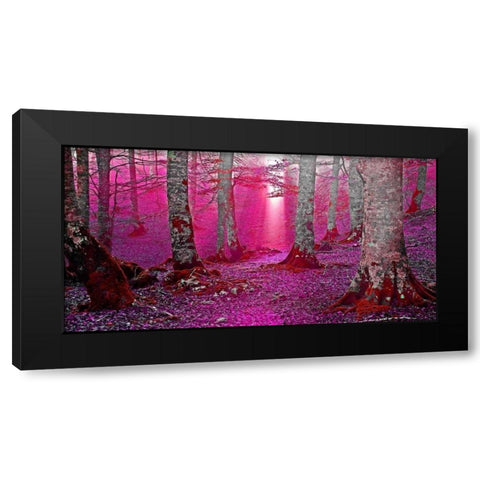 Forest and sunbeam 822 Black Modern Wood Framed Art Print by Palacios, J.A.