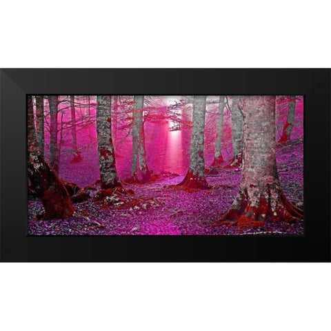 Forest and sunbeam 822 Black Modern Wood Framed Art Print by Palacios, J.A.