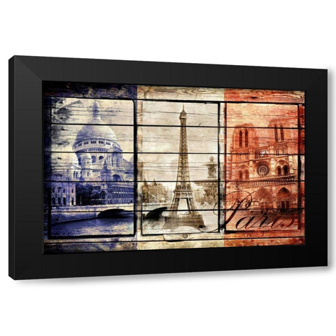 France Collage 02.02 Black Modern Wood Framed Art Print by Robins, John H.