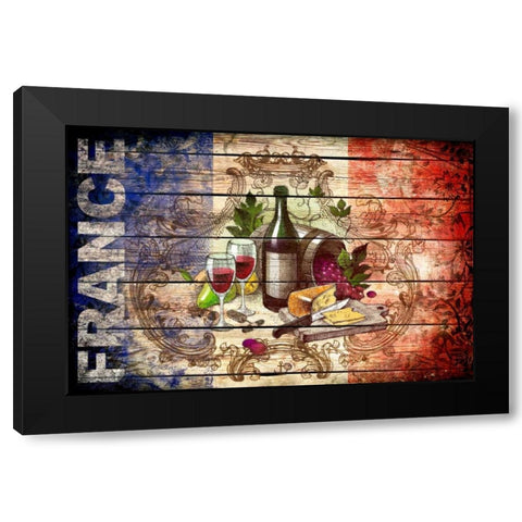 France Collage 01.02 Black Modern Wood Framed Art Print by Robins, John H.