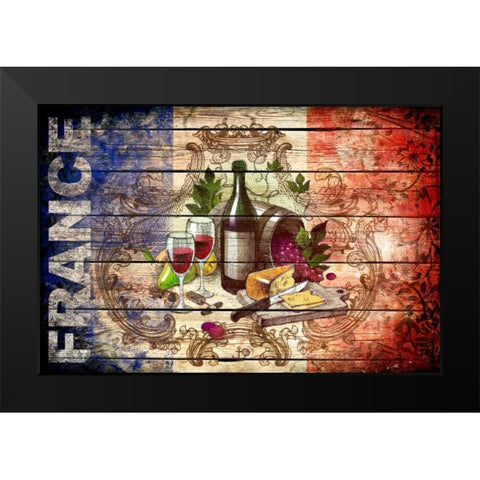 France Collage 01.02 Black Modern Wood Framed Art Print by Robins, John H.