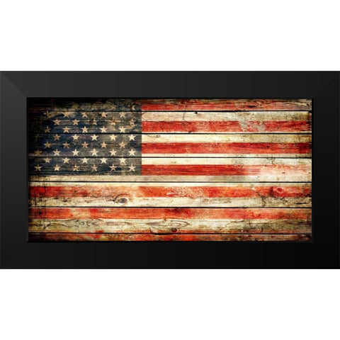 USA 2 Black Modern Wood Framed Art Print by Robins, John H.