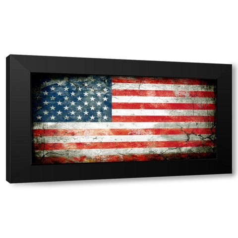 USA 1 Black Modern Wood Framed Art Print by Robins, John H.