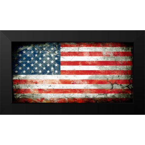 USA 1 Black Modern Wood Framed Art Print by Robins, John H.