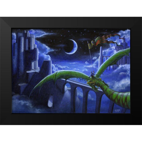 Castles in the Sky Black Modern Wood Framed Art Print by Martin, Jose Luis