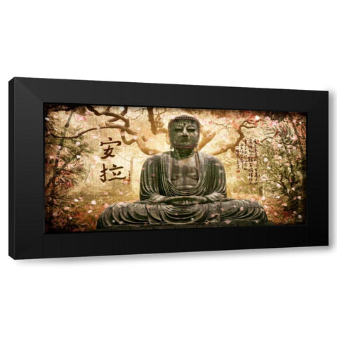 Buddha in tree Black Modern Wood Framed Art Print by Ferriz, Jose