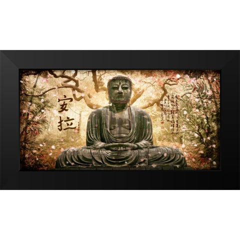 Buddha in tree Black Modern Wood Framed Art Print by Ferriz, Jose