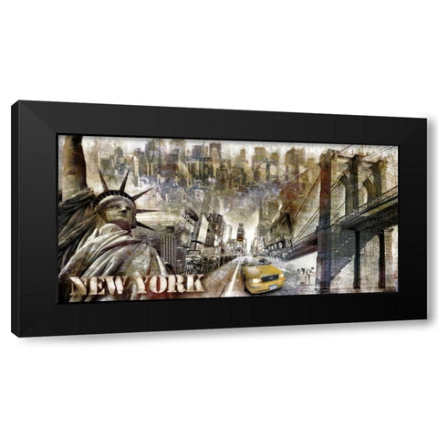 New York 02 Black Modern Wood Framed Art Print by Robert, Paul