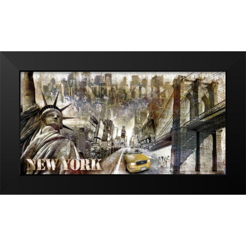 New York 02 Black Modern Wood Framed Art Print by Robert, Paul