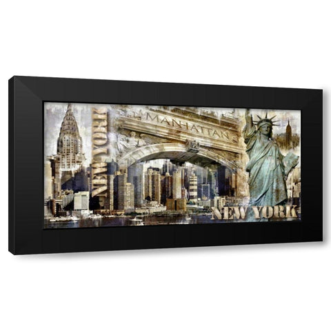 New York 01 Black Modern Wood Framed Art Print by Robert, Paul