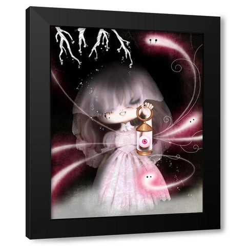 The eye Black Modern Wood Framed Art Print with Double Matting by Yuste, Patricia