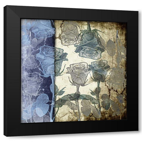 Stone and Roses B Black Modern Wood Framed Art Print with Double Matting by Willow, Susan P.