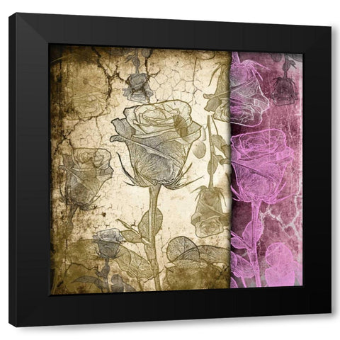 Stone and Roses A Black Modern Wood Framed Art Print with Double Matting by Willow, Susan P.