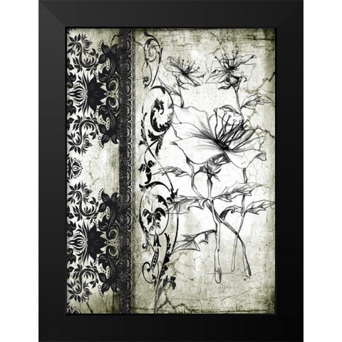 Rose Vintage I B Black Modern Wood Framed Art Print by Willow, Susan P.