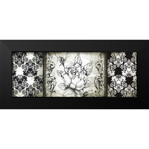 Rose Vintage I Black Modern Wood Framed Art Print by Willow, Susan P.