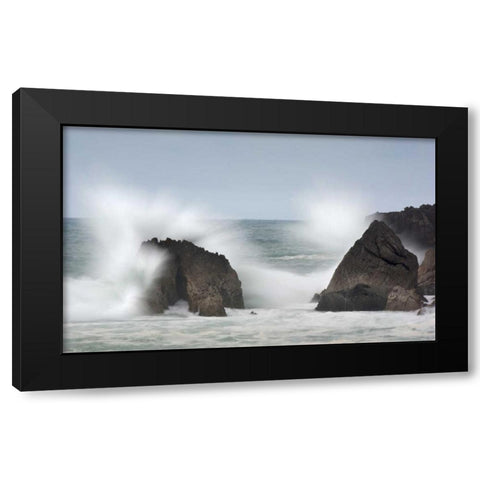 Game waves Black Modern Wood Framed Art Print by Vera, Urtzi