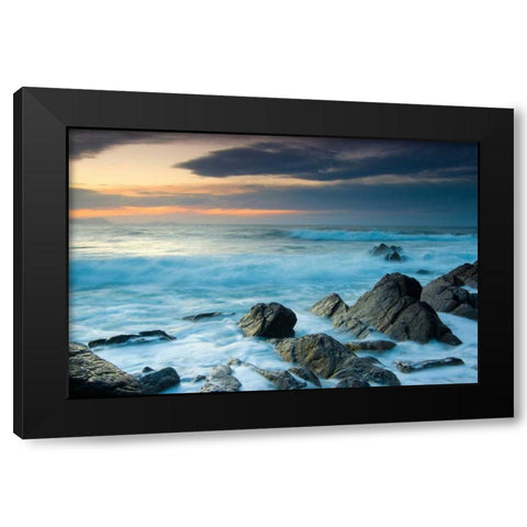 Last brightness Black Modern Wood Framed Art Print by Vera, Urtzi