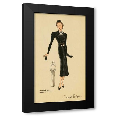 Ladies Fashion II Black Modern Wood Framed Art Print with Double Matting by Unknown