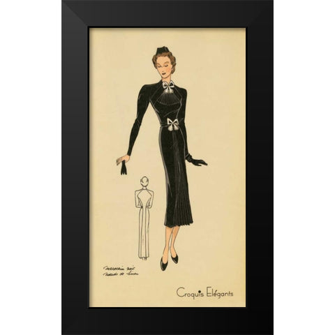 Ladies Fashion II Black Modern Wood Framed Art Print by Unknown