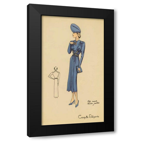 Ladies Fashion III Black Modern Wood Framed Art Print by Unknown