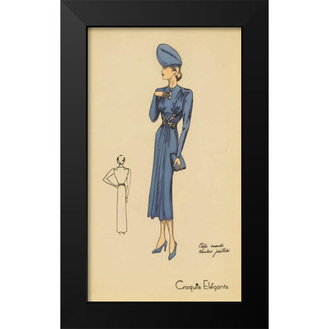 Ladies Fashion III Black Modern Wood Framed Art Print by Unknown