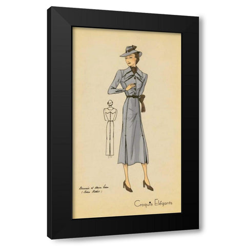 Ladies Fashion IV Black Modern Wood Framed Art Print with Double Matting by Unknown