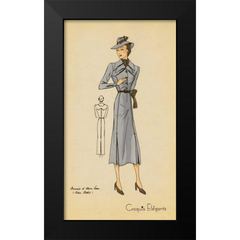 Ladies Fashion IV Black Modern Wood Framed Art Print by Unknown