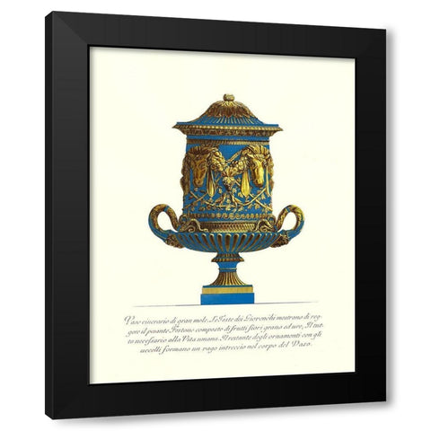Blue Urn I Black Modern Wood Framed Art Print with Double Matting by Piranesi