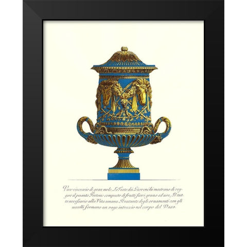 Blue Urn I Black Modern Wood Framed Art Print by Piranesi