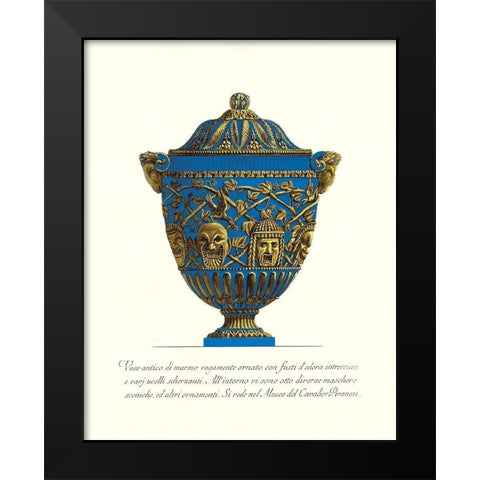 Blue Urn III Black Modern Wood Framed Art Print by Piranesi