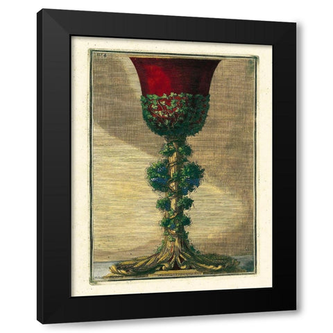 Red Goblet I Black Modern Wood Framed Art Print by Giardini, Giovanni