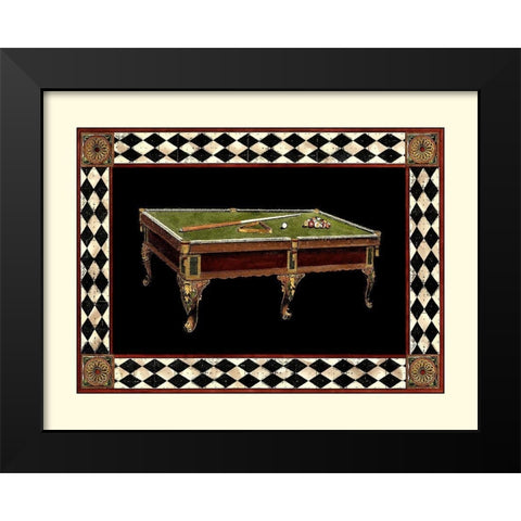 Lets Play Billiards II Black Modern Wood Framed Art Print by Vision Studio