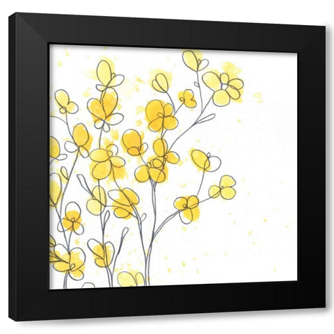 Posy Pop I Black Modern Wood Framed Art Print with Double Matting by Vess, June Erica