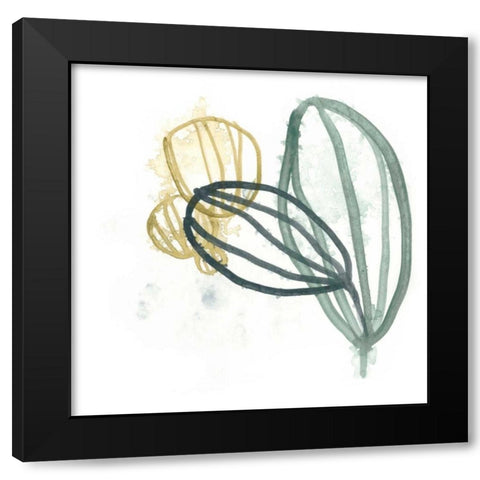 Abstract Sea Fan I Black Modern Wood Framed Art Print with Double Matting by Vess, June Erica