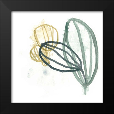 Abstract Sea Fan I Black Modern Wood Framed Art Print by Vess, June Erica