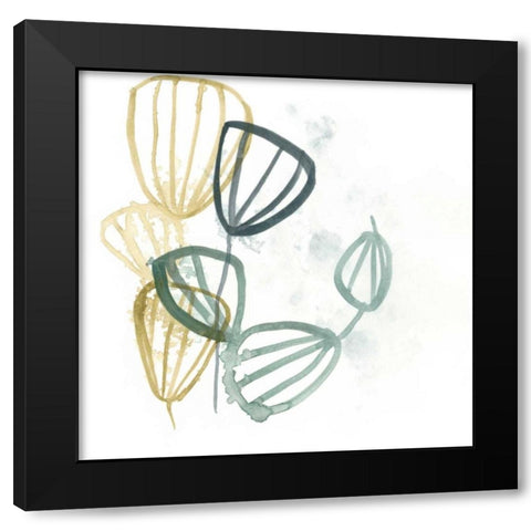 Abstract Sea Fan II Black Modern Wood Framed Art Print by Vess, June Erica