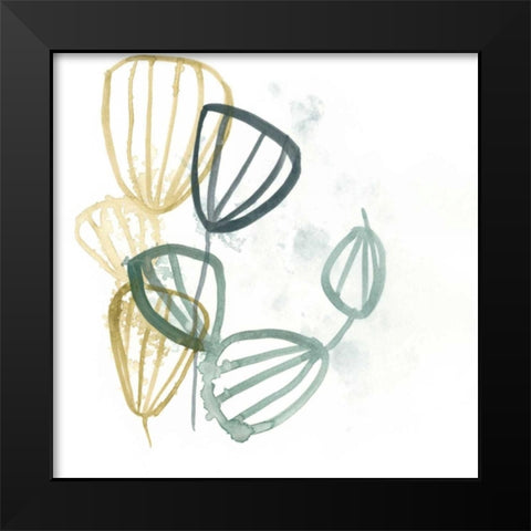 Abstract Sea Fan II Black Modern Wood Framed Art Print by Vess, June Erica