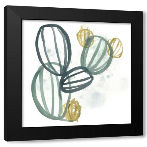 Abstract Sea Fan IV Black Modern Wood Framed Art Print by Vess, June Erica