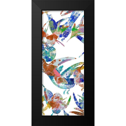Bright Flight Birds VI Black Modern Wood Framed Art Print by Studio W