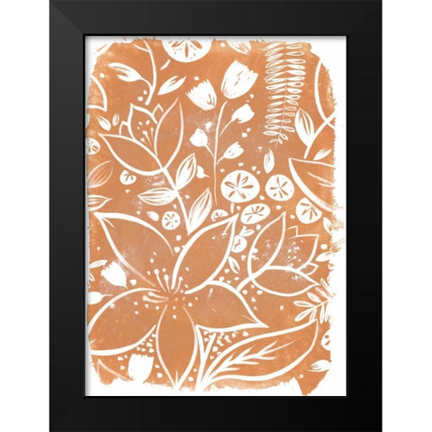 Garden Batik VI Black Modern Wood Framed Art Print by Vess, June Erica