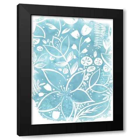 Garden Batik VIII Black Modern Wood Framed Art Print with Double Matting by Vess, June Erica