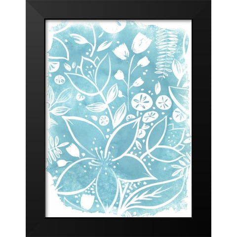 Garden Batik VIII Black Modern Wood Framed Art Print by Vess, June Erica