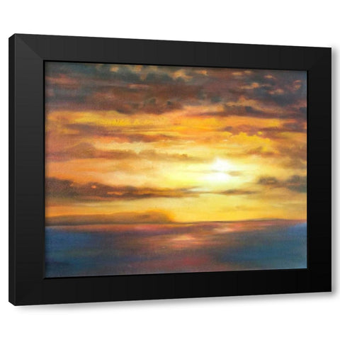 Niihau Black Modern Wood Framed Art Print with Double Matting by Quin, Marabeth