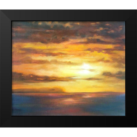 Niihau Black Modern Wood Framed Art Print by Quin, Marabeth