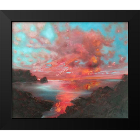 Nothing Has Ever Black Modern Wood Framed Art Print by Quin, Marabeth