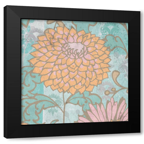 French Peony II Black Modern Wood Framed Art Print with Double Matting by Mark, Leslie