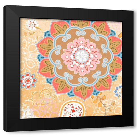 Paisley Faire II Black Modern Wood Framed Art Print by Mark, Leslie