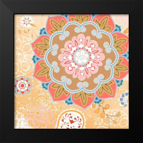 Paisley Faire II Black Modern Wood Framed Art Print by Mark, Leslie
