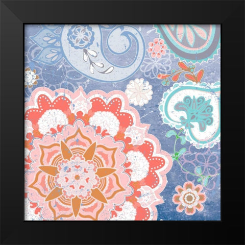 Paisley Faire IV Black Modern Wood Framed Art Print by Mark, Leslie